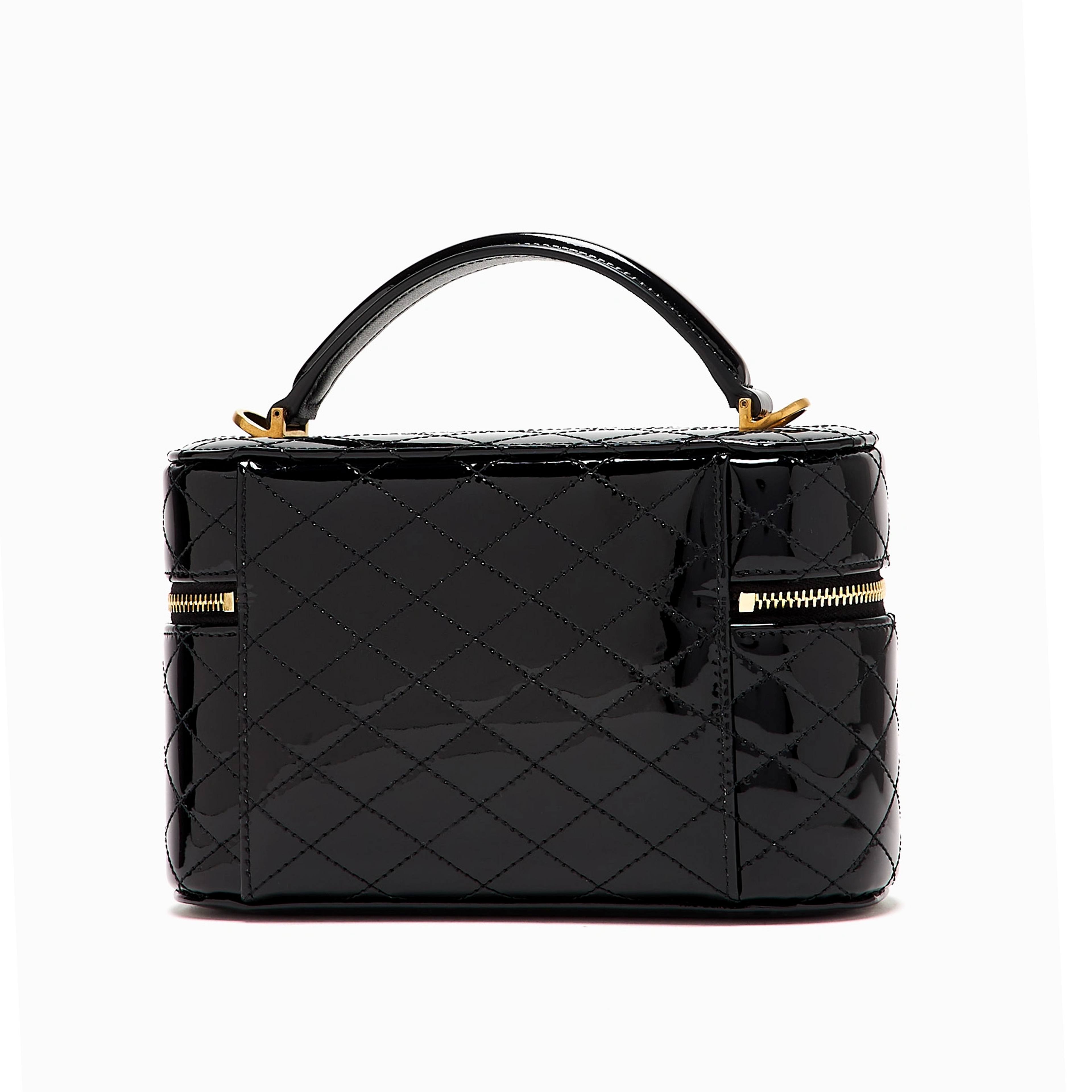 Saint laurent 'Gaby' Black Vanity Bag with Cassandre in Patent Leather Woman