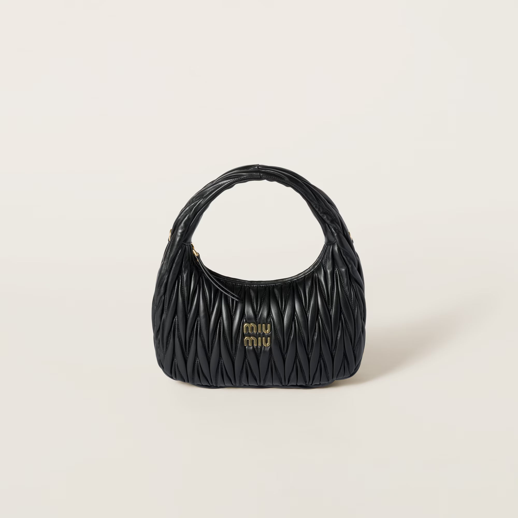 Miu iu Wander matelassé nappa leather hobo bag