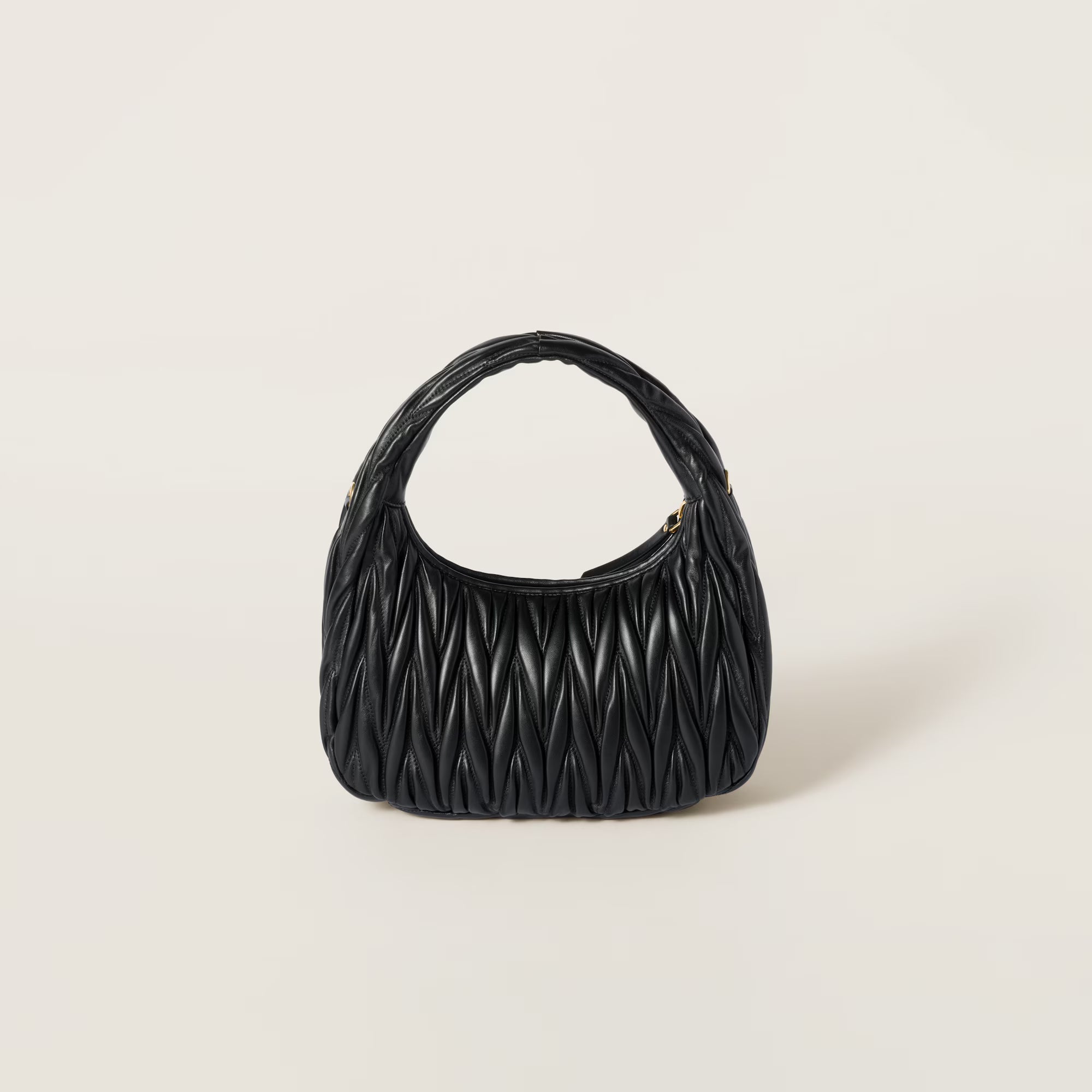 Miu iu Wander matelassé nappa leather hobo bag
