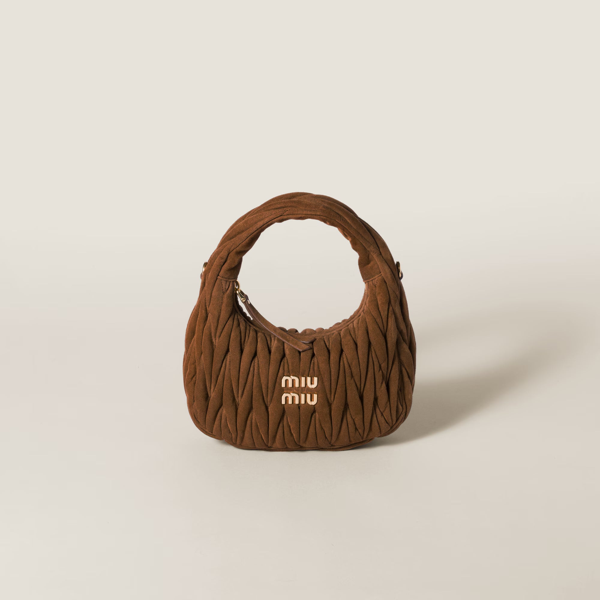 Miu Miu Wander matelassé nappa leather hobo bag